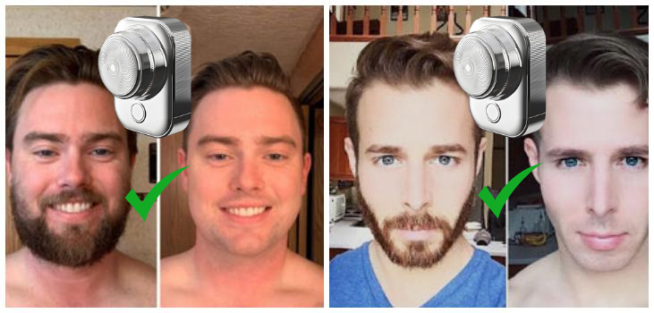 image of 2 people before and after shaving with GlidePro